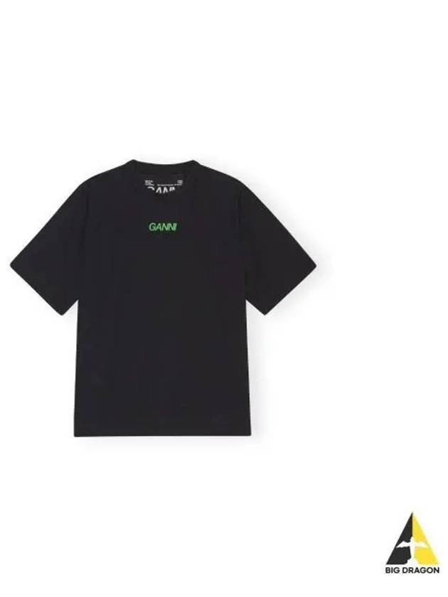 Active Mesh Short Sleeve T-Shirt Black - GANNI - BALAAN 2