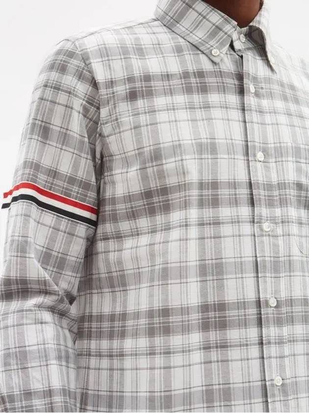 RWB Armband Plaid Long Sleeve Shirt Grey - THOM BROWNE - BALAAN 4