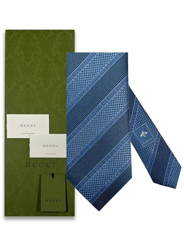 Striped tie 499694 4B002 4800 blue - GUCCI - BALAAN 7