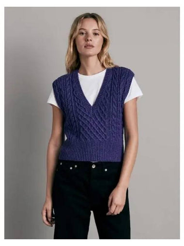 Rag Bone Women s Elizabeth Cable Knit Vest Purple Domestic Product GM0022120783782 - RAG & BONE - BALAAN 1