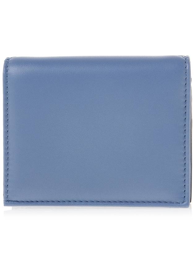 Roman Stud Small Nappa Leather Half Wallet Blue - VALENTINO - BALAAN 4