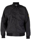 Cotton Nylon Ripstop Bomber Jacket Black - STONE ISLAND - BALAAN 1