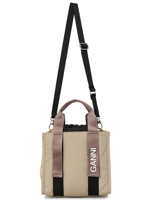 Logo Tote Bag Oyster Grey - GANNI - BALAAN 7