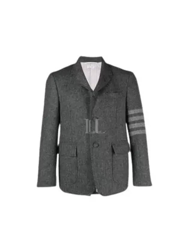 Donegal Tweed 4 Bar Single Breasted Blazer Jacket Grey - THOM BROWNE - BALAAN 2