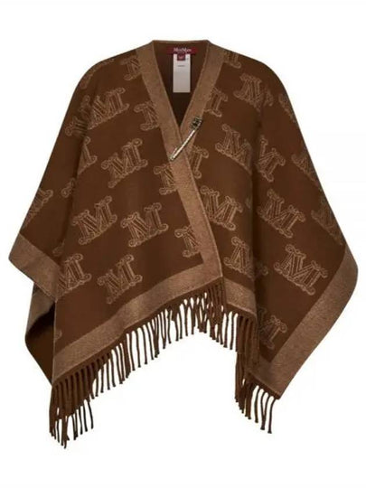 Frine Logo Wool Cape Brown - MAX MARA - BALAAN 2