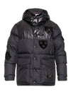 Men's Hyoseris Logo Patch Down Padding Black - MONCLER - BALAAN.