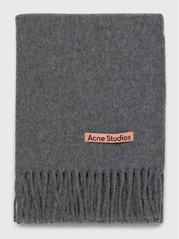 Wool Fringe Scarf Grey Melange - ACNE STUDIOS - BALAAN 3