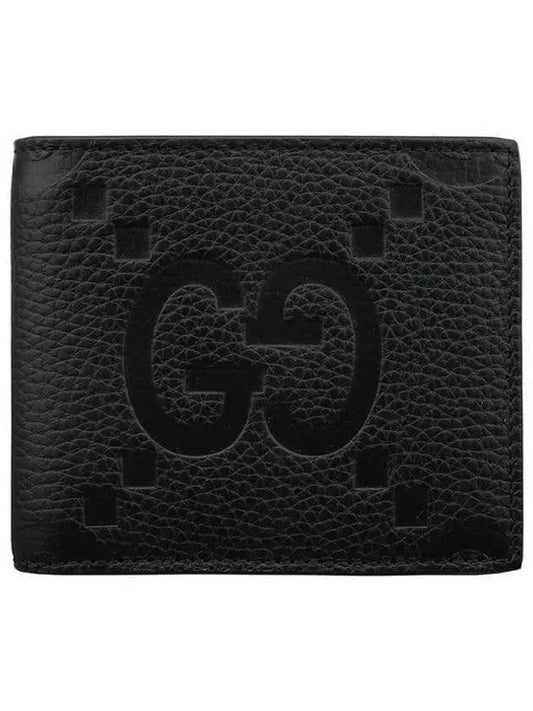 Jumbo GG Leather Half Wallet Black - GUCCI - BALAAN 2