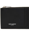 Leather Zipper Classic Fragment Card Wallet Black - SAINT LAURENT - BALAAN 6