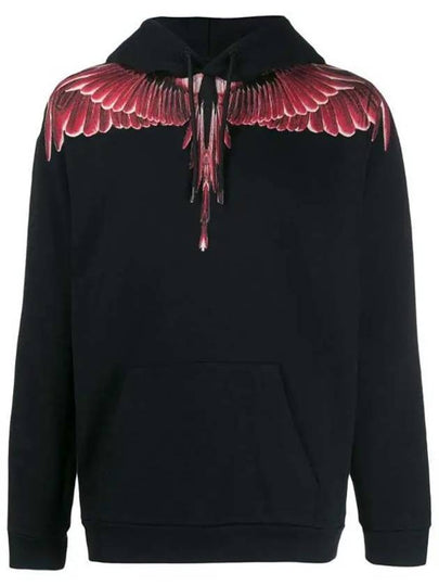 Ghost Wing Cotton Hoodie Black - MARCELO BURLON - BALAAN 2