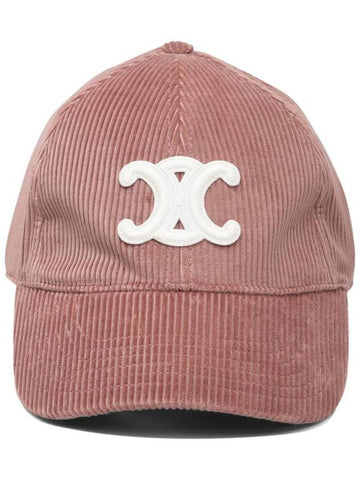 Triomphe Corduroy Ball Cap Rose Poudré - CELINE - BALAAN 1