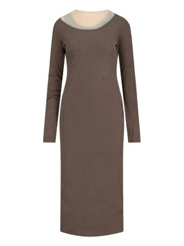 Midi Dress J40FV0103 JTN356962 BROWN - JIL SANDER - BALAAN 1