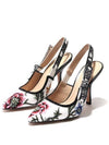 J'adior Petites Fleurs Motif Slingback Heels White - DIOR - BALAAN 2