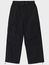 Cotton Nylon Parashute Wide Pants Black - NOIRER FOR WOMEN - BALAAN 9