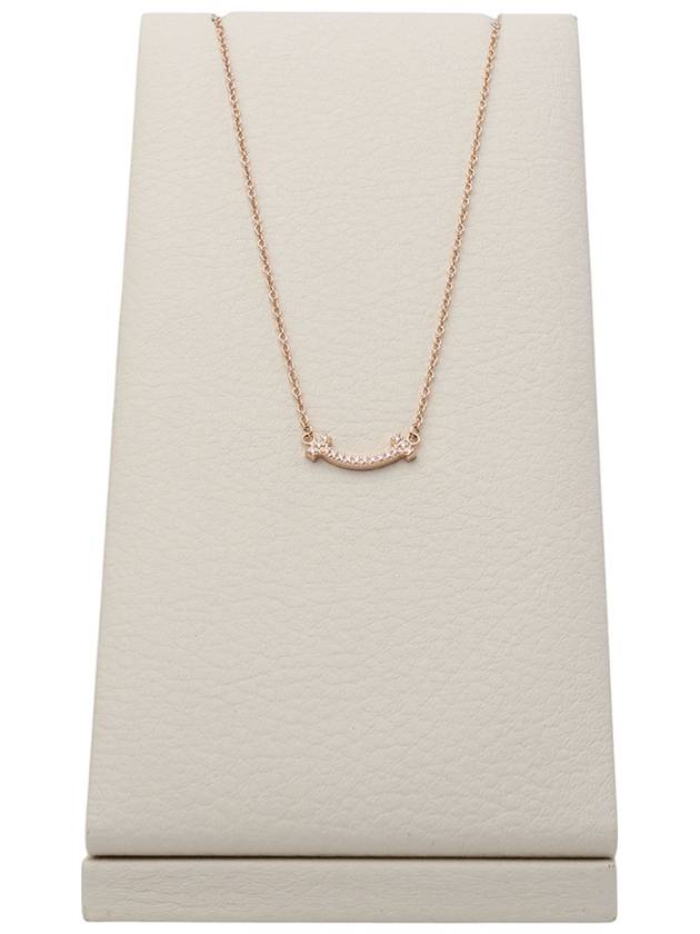 62617780 Rose gold T smile diamond mini pendant necklace 34152 - TIFFANY & CO. - BALAAN 2