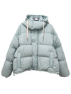 Oversized Nylon Puffer Down Jacket Aquamarine - AMI - BALAAN 3