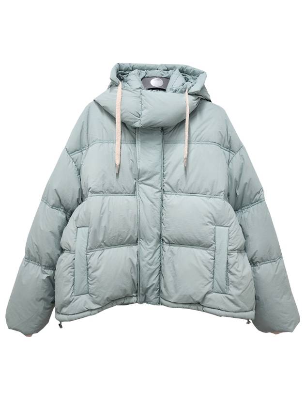 Oversized Nylon Puffer Down Jacket Aquamarine - AMI - BALAAN 3