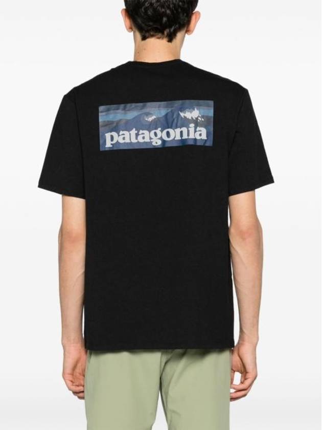 Men's Boardshort Logo Pocket Cotton Short Sleeve T-Shirt Ink Black - PATAGONIA - BALAAN 6