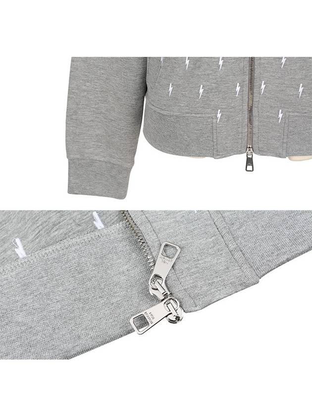 Lightning Embroidery Boom Buffet Zip-Up Jacket Grey - NEIL BARRETT - BALAAN 7