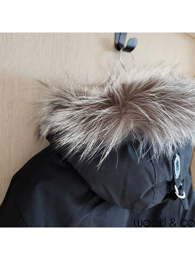 Dixon Nordic Tech Down Silver Fox Fur Bomber Jacket Black Silver - MACKAGE - BALAAN 10