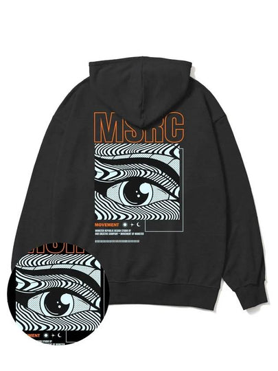 Of The Eye Vivid Orange Overfit Hoodie Black - MONSTER REPUBLIC - BALAAN 2