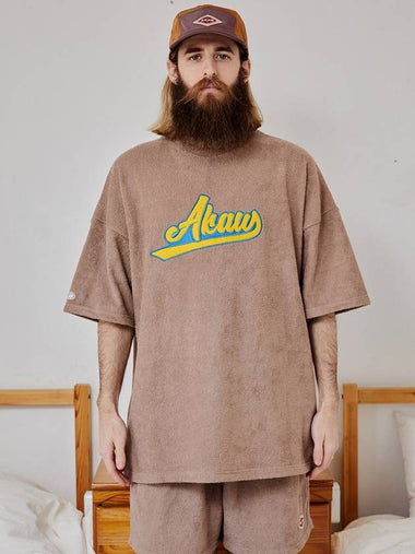 Overfit terry towel t-shirt brown - AKAW - BALAAN 1