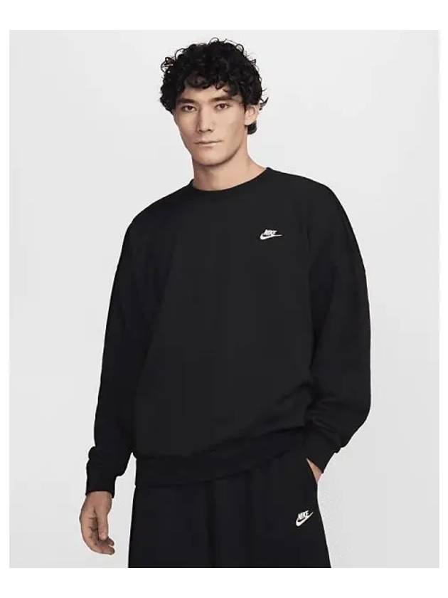 Club Fleece Men s Oversized French Terry Crew Black White HJ1820 010 699730 - NIKE - BALAAN 1