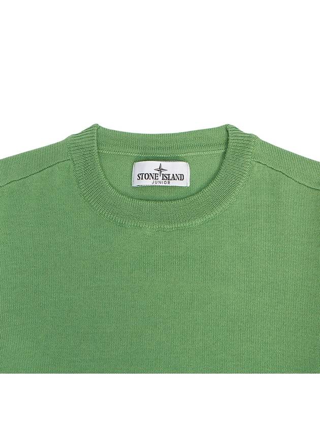 Kids Wappen Patch Virgin Wool Knit Top Green - STONE ISLAND - BALAAN 4