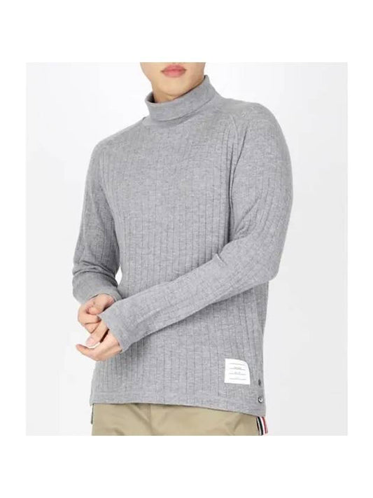 Raglan Roll Neck Virgin Wool Turtleneck Grey - THOM BROWNE - BALAAN 1