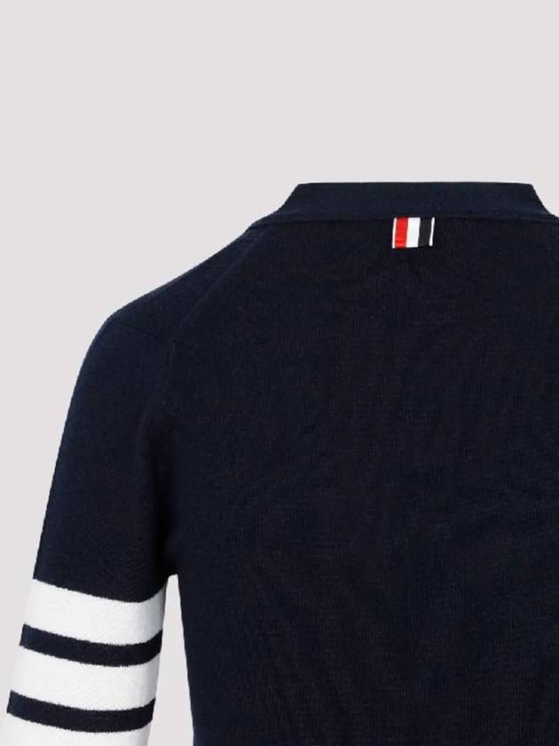 4-Bar V-Neck Cashmere Cardigan Navy - THOM BROWNE - BALAAN 3