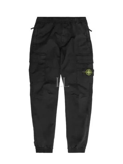 Banding Waist Tapered Cargo Straight Pants Black - STONE ISLAND - BALAAN 2