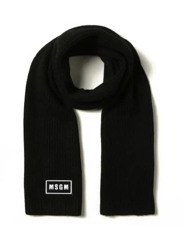 Kids Logo Patch Scarf Black MS027744 110 - MSGM - BALAAN 1