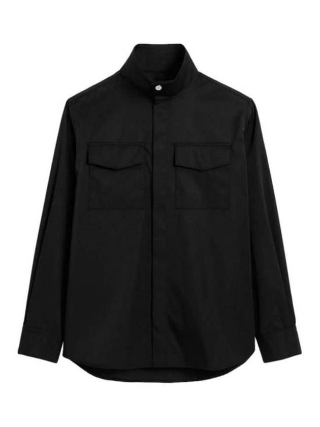 High Collar Long Sleeve Shirt Black - AMI - BALAAN 1