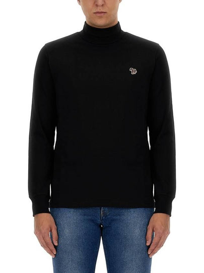 Zebra Logo Roll Neck Long Sleeve T-Shirt Black - PAUL SMITH - BALAAN 2