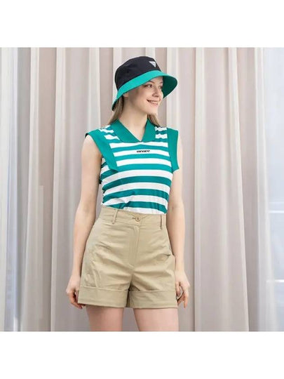 Golf Tennis Women s Striped V Neck T Shirt Green - AVAVE - BALAAN 2