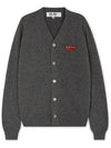 Comme des Gar ons Double Heart Gray Cardigan AZ N058 051 3 - COMME DES GARCONS PLAY - BALAAN 3