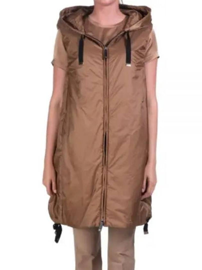 Greengi Water Repellent Hooded Padded Vest Camel - MAX MARA - BALAAN 2