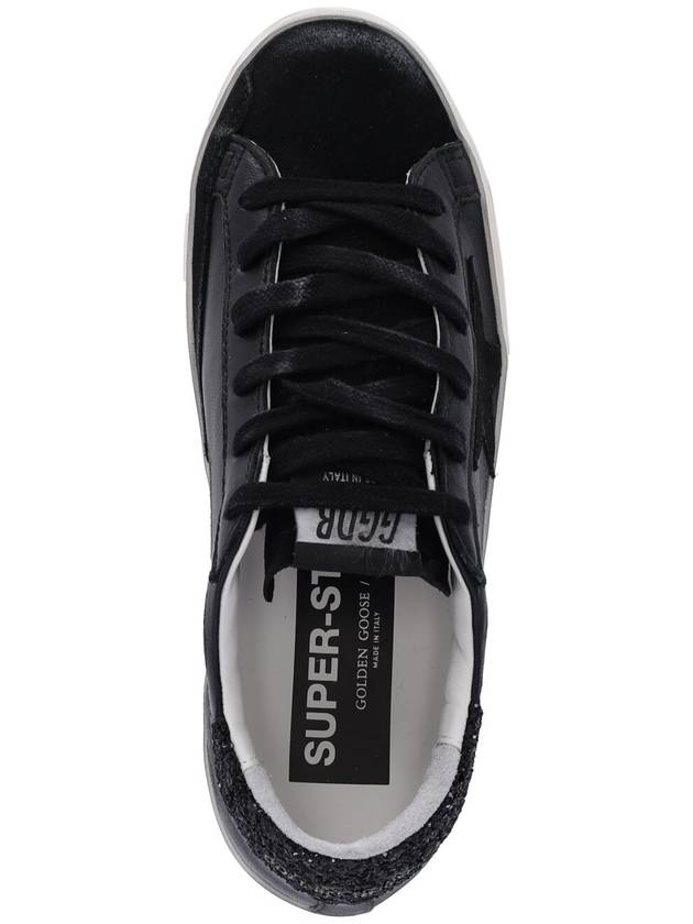 Superstar Glitter Tab Leather Low Top Sneakers Black - GOLDEN GOOSE - BALAAN 6