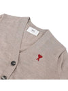 Heart Logo Wool Cardigan Brown - AMI - BALAAN 4