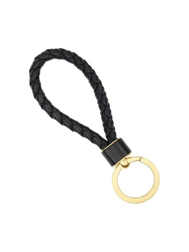 Intrecciato Lambskin Key Holder Black - BOTTEGA VENETA - BALAAN 2