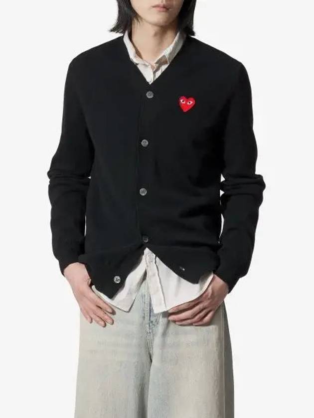 Heart Wappen Wool Cardigan Black - COMME DES GARCONS PLAY - BALAAN 2