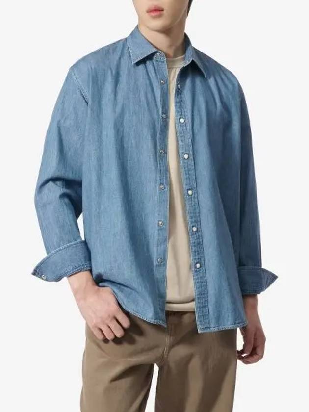 Savage Super Light Denim Shirt Washed Indigo A24SS01GSWASHEDINDIGO - AURALEE - BALAAN 1