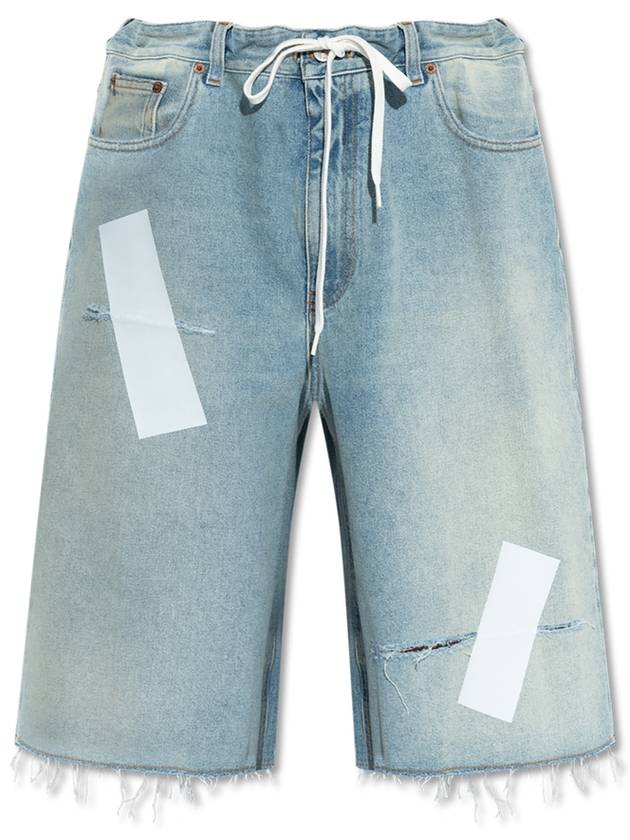 MM6 Maison Margiela Denim Shorts, Women's, Light Blue - MAISON MARGIELA - BALAAN 1