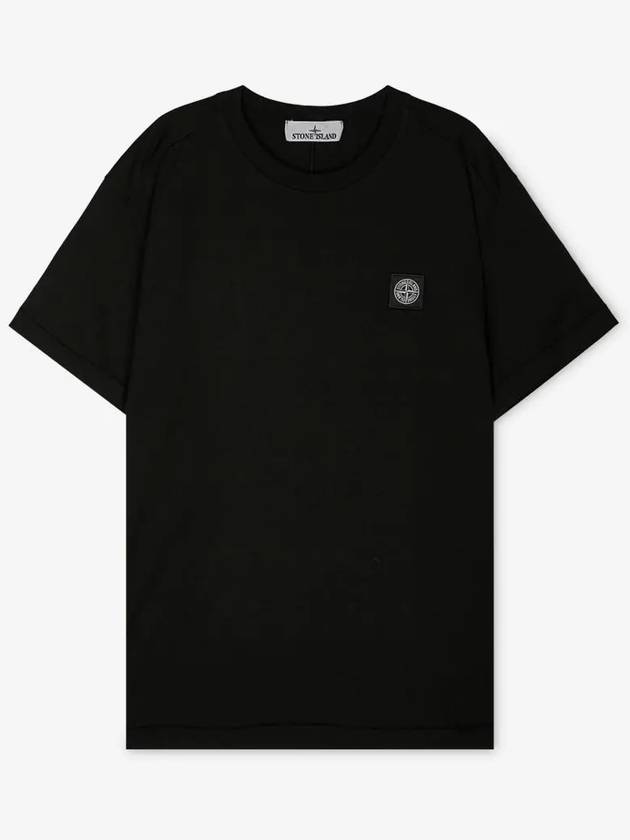 Slimfit Cotton Jersey Short Sleeve T-shirt Black - STONE ISLAND - BALAAN 3