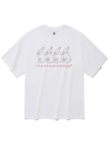 Rabbit Po Short Sleeve T Shirt White - RADINEO - BALAAN 1