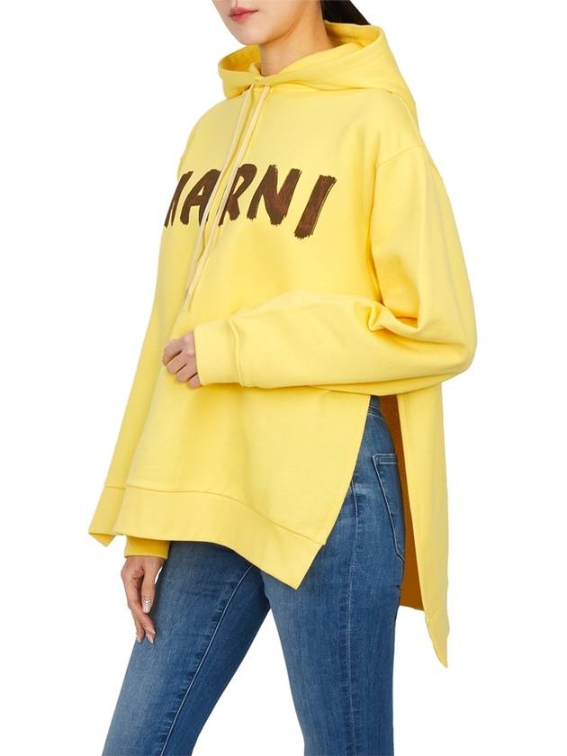 Logo Print Cotton Hooded Top Yellow - MARNI - BALAAN 6