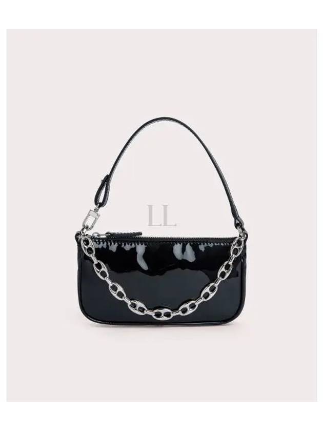 Rachel Patent Mini Leather Shoulder Bag Black - BY FAR - BALAAN 2