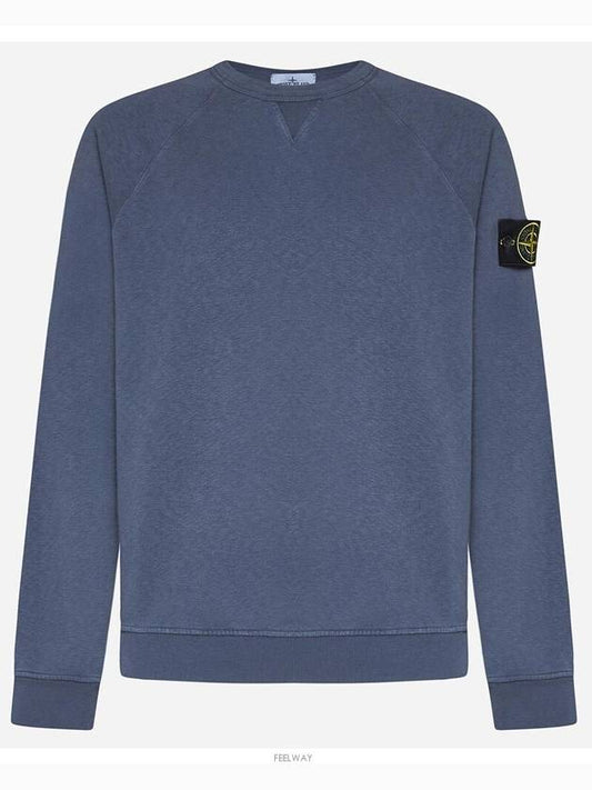 OLD Treatment Wappen Patch Crew Neck Sweatshirt Avio Blue - STONE ISLAND - BALAAN 2