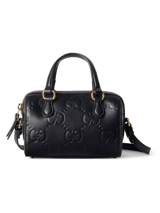 GG Super Mini Leather Tote Bag Black - GUCCI - BALAAN 1