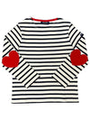 Kids VAUJANY Heart Patch Long Sleeve T shirt 9174 ECRU MARINE - SAINT JAMES - BALAAN 1